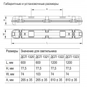 Светильник LED ДСП 1323 60Вт 5000К IP65 1200мм