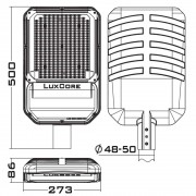 Уличный светильник LuxYard-M 120Вт CRI80 4000K КСС:WA