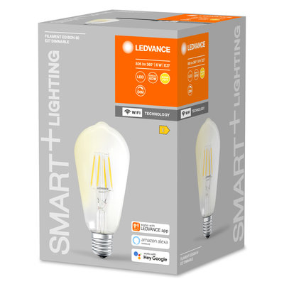 Светодиодная лампа Smart+WiFi Filament Edison Dimmable 60 5,5W E27 Светодиодная лампа Smart+WiFi Filament Edison Dimmable 60 5,5W E27