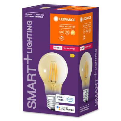 Светодиодная лампа Smart+ZB Filament Classic Dimmable 55 6W E27 Светодиодная лампа Smart+ZB Filament Classic Dimmable 55 6W E27