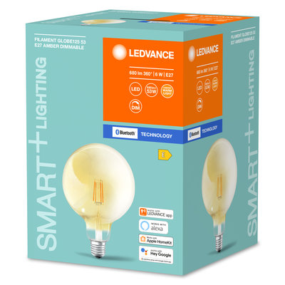 Светодиодная лампа Smart+BT Filament Globe Dimmable 55 6W/2400K E27 Светодиодная лампа Smart+BT Filament Globe Dimmable 55 6W/2400K E27
