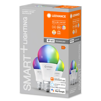 Светодиодная лампа Smart+WiFi Classic Multicolour 60 9W/2700-6500K (x3) E27 Светодиодная лампа Smart+WiFi Classic Multicolour 60 9W/2700-6500K (x3) E27