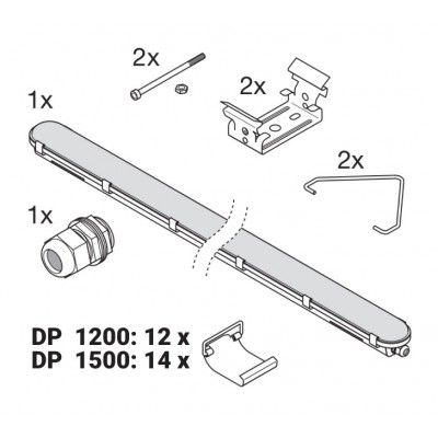 Светильник DP G2 1500 58W 865 IP65 GY Светильник DP G2 1500 58W 865 IP65 GY