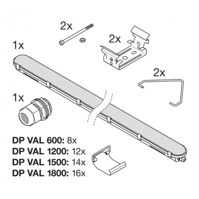 Светильник DP Value 1800 34 W 4000 K IP65 Светильник DP Value 1800 34 W 4000 K IP65