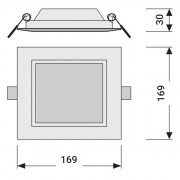 Даунлайт DL Slim SQUARE 155 12W 6500K WT