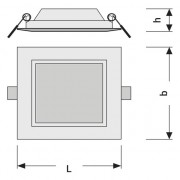 Даунлайт DL Slim SQUARE 210 18W 4000K WT