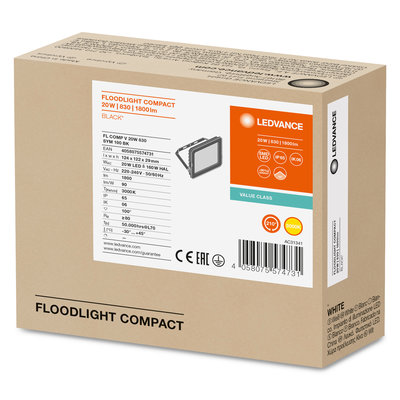 Прожектор FL COMP V 20W 840 SYM 100 BK Прожектор FL COMP V 20W 840 SYM 100 BK