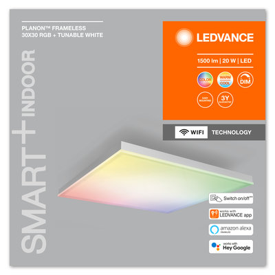 Светодиодная панель Smart WiFi PLANON FRAMELESS 30X30 RGB TW Светодиодная панель Smart WiFi PLANON FRAMELESS 30X30 RGB TW