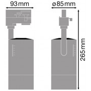 Трековый светильник TRACK Spot ZOOM DIM D85 25 W 3000 K 97R BK